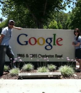 Barry Berkowitz and his wife, Erica, outside Google headquarters in Palo Alto, CA. 