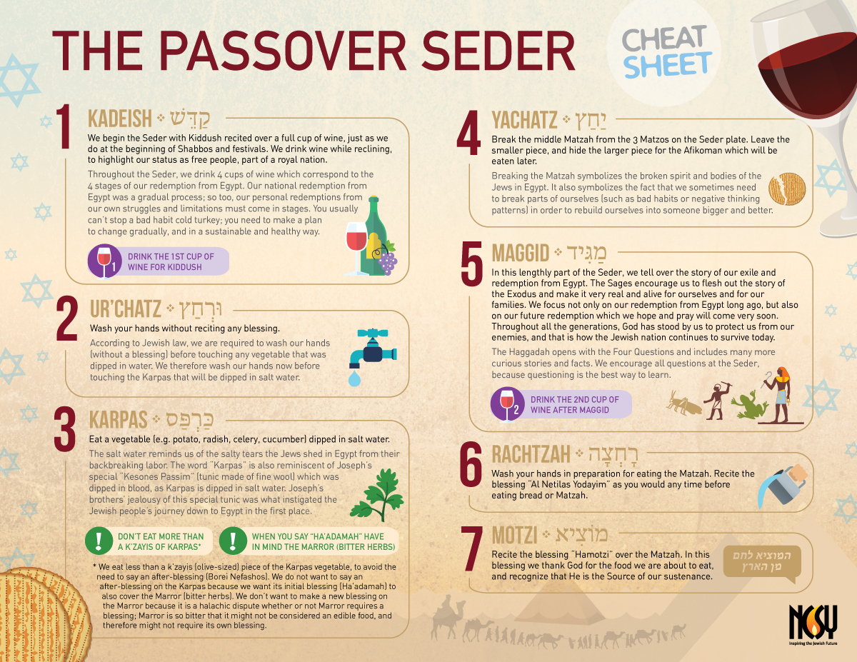 Passover Seder Cheat Sheet (Infographic) NCSY